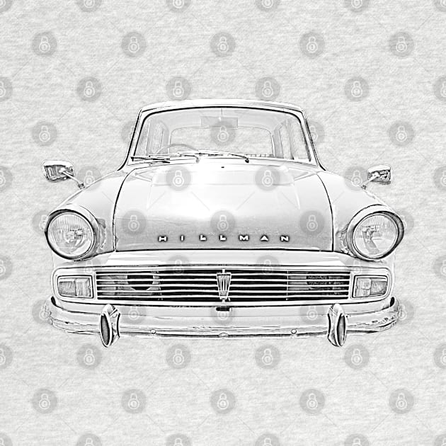 Hillman Minx Series V 1960s classic car monochrome by soitwouldseem